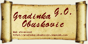 Gradinka Obušković vizit kartica